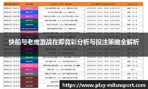 快船与老鹰激战在即竞彩分析与投注策略全解析